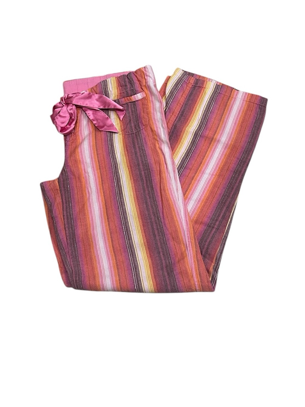 Y2K PINK Victoria’s Secret Pajama Pants Womens Striped Cotton Blend Drawstring S